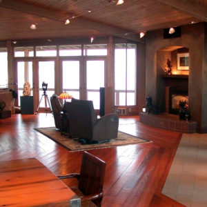 West Coast Home interior living area open plan on Pender Island built by Dave Dandeneau of Gulf Islands Artisan Homes